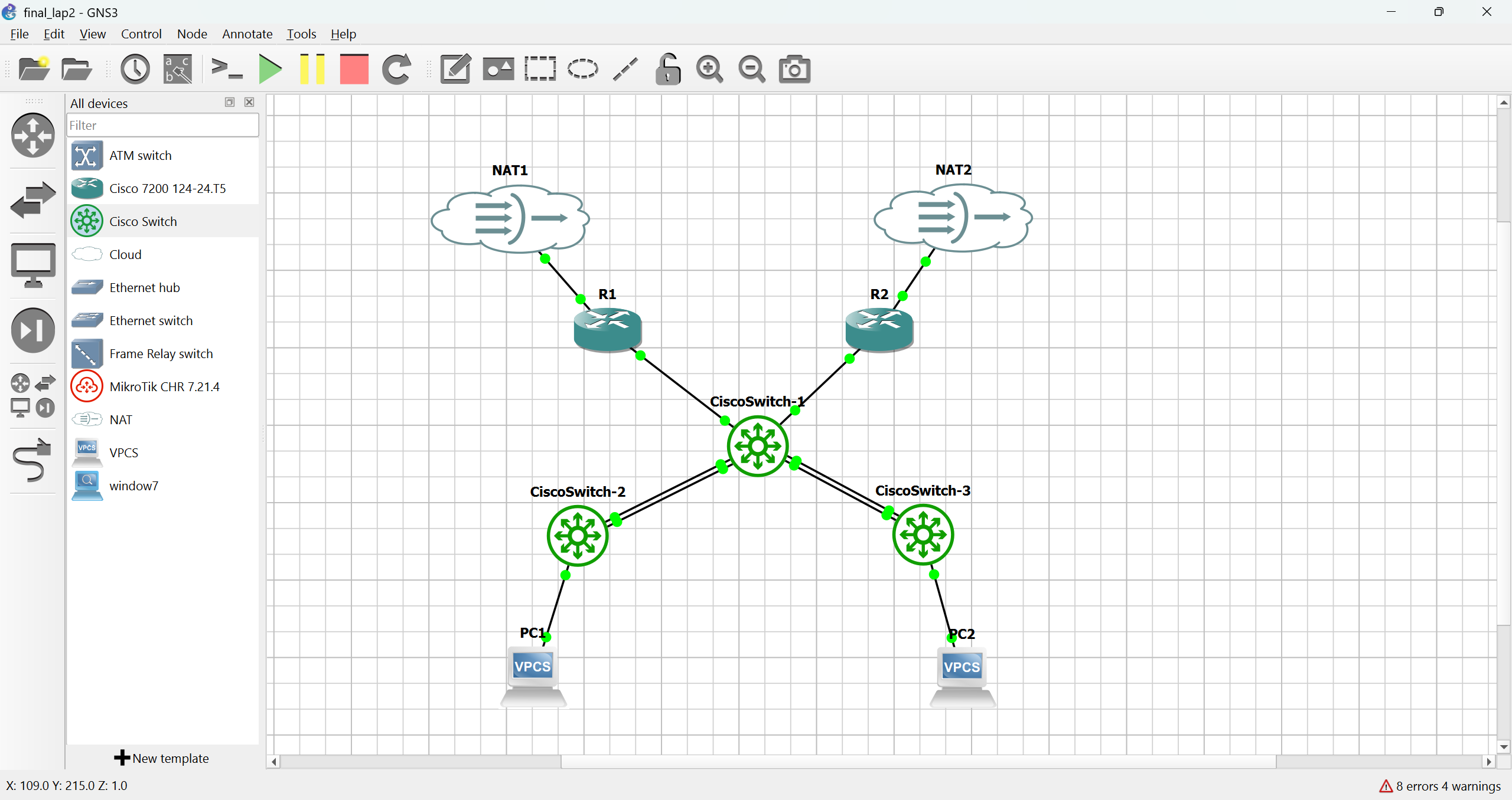 Implementation of VLAN Segmentation, EtherChannel, DHCP, and NAT in a Cisco Enterprise Network